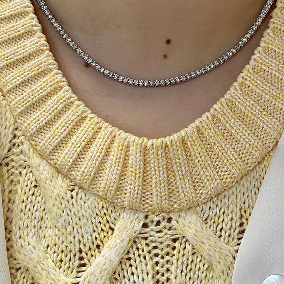 2.00 Carat Natural Diamond Tennis Necklace - Picture 3 of 3